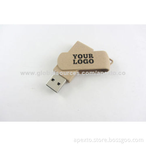Recycle Swivel USB Flash Drive, Customized Packaging Types/Logos Accepted, 256MB to 32GB